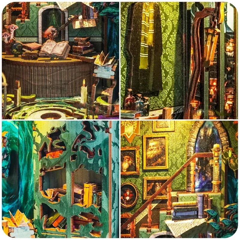 Diy Wooden Book Nook Kit Shelf Insert - Miniaturas de Modelos DIY: Casa de