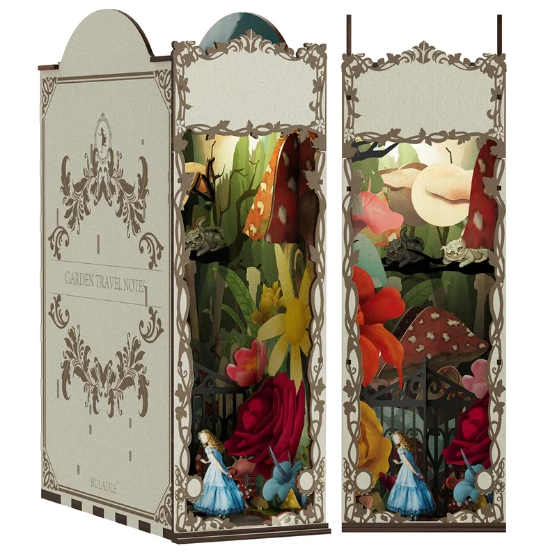 Jardim travelogue estantes est - Diy Wooden Book Nook Kit Shelf Insert avaliação e preço